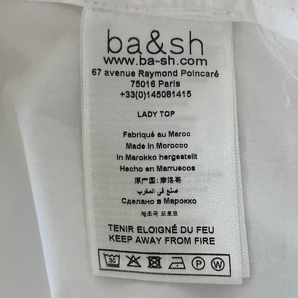 ba&sh Women's 100% Cotton White Joon Top - Size‎ Small - Picture 11 of 12